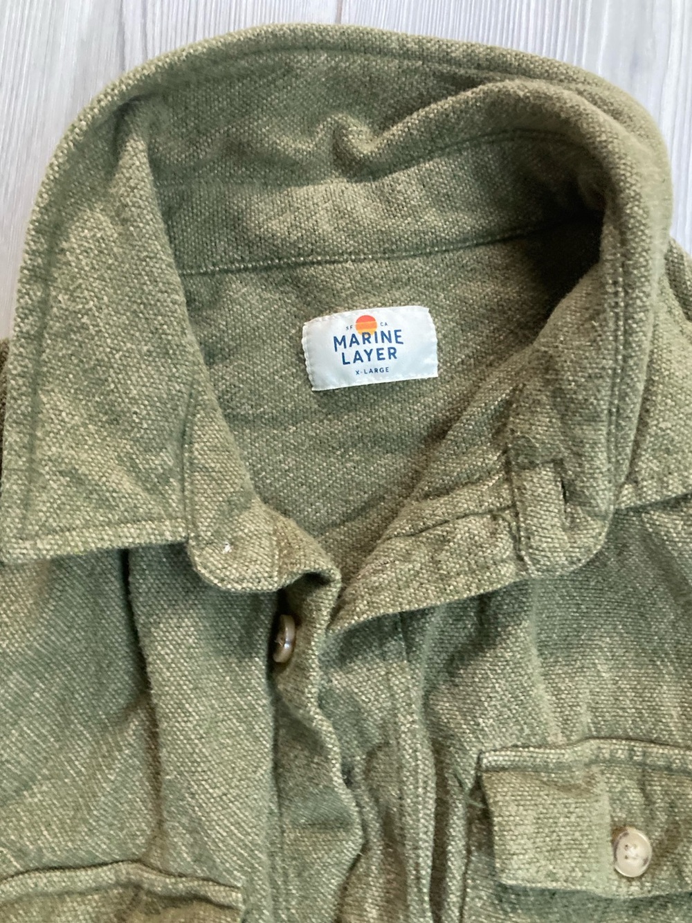 Marine layer shirt, green, XL